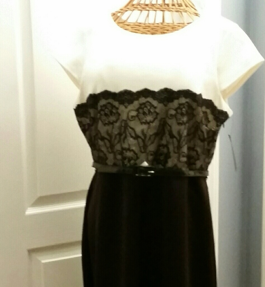 Worthington Beautiful Black lace and white dress